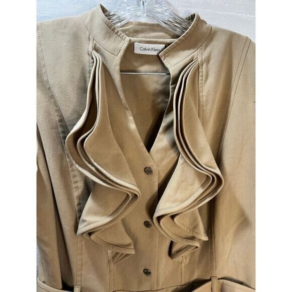 Calvin Klein Ruffle Front Sleeveless Sheath Dress Size 14 - Picture 3 of 5